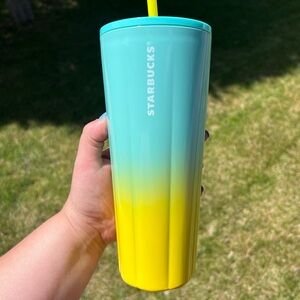 Starbucks Turquoise and Yellow Gradient Tumbler